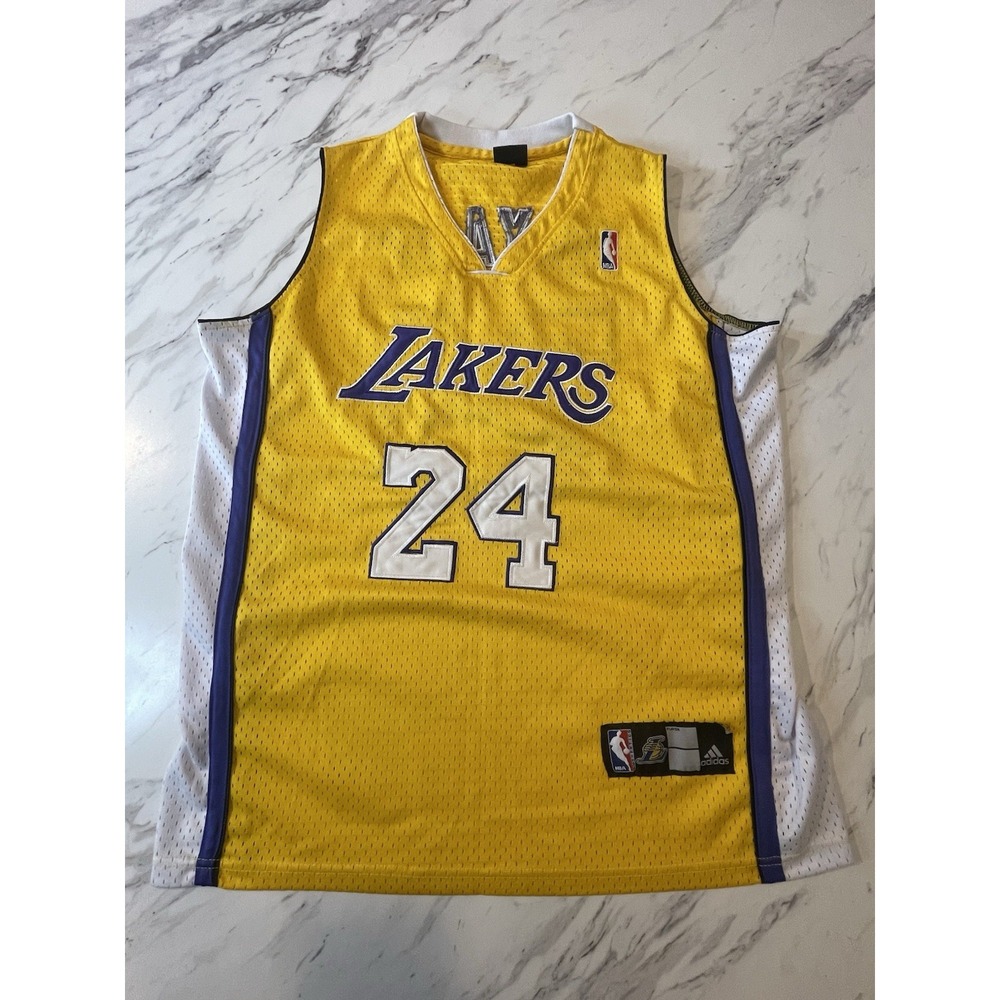 Adidas NBA Los Angeles Lakers Kobe Bryant #24 Gold Jersey Men's XL Basketball
